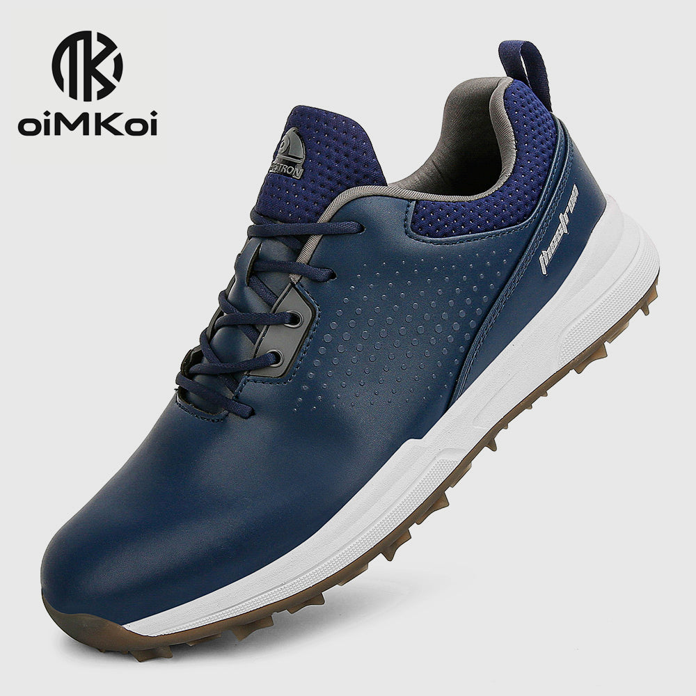 OiMKoi Men's Solid Golf Shoes Non slip Lace Up Sports Sneakers
