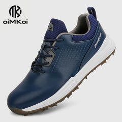 OiMKoi Men's Solid Golf Shoes Non slip Lace Up Sports Sneakers