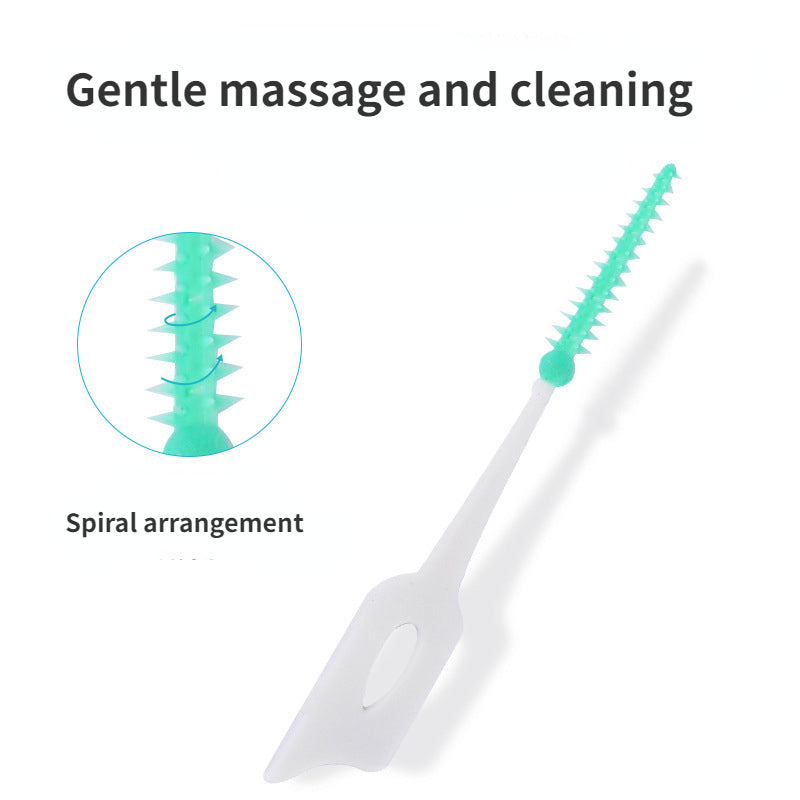 200pcs Soft Adhesive Tooth Gap Brush Gingival Massage Brush