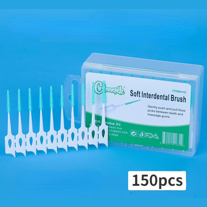 200pcs Soft Adhesive Tooth Gap Brush Gingival Massage Brush