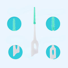 200pcs Soft Adhesive Tooth Gap Brush Gingival Massage Brush