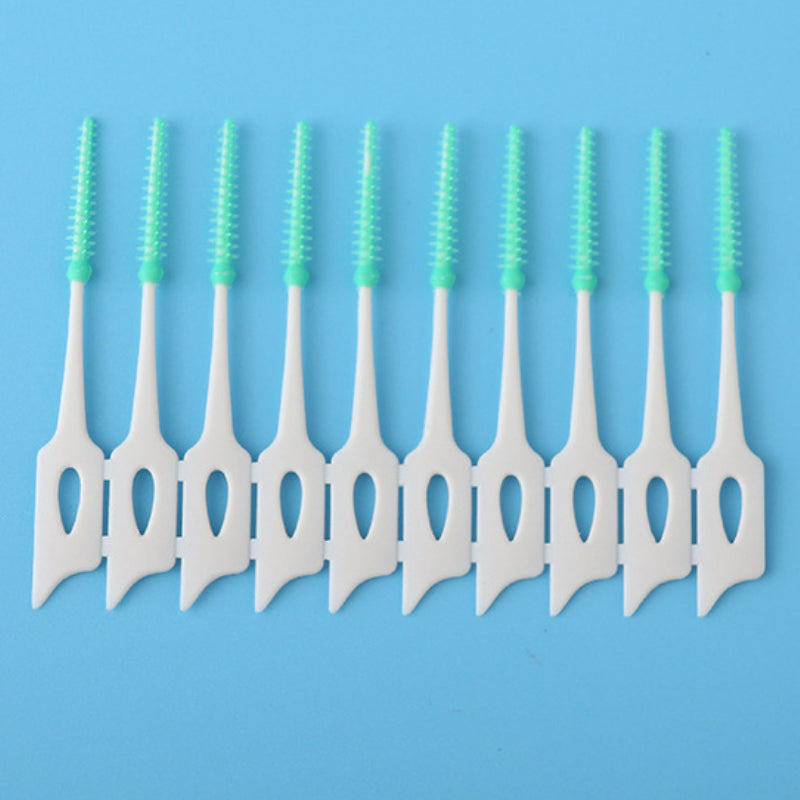 200pcs Soft Adhesive Tooth Gap Brush Gingival Massage Brush