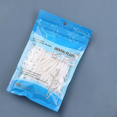 100pcs Dental Floss Sticks Thin Flat Line Tooth Cleaner