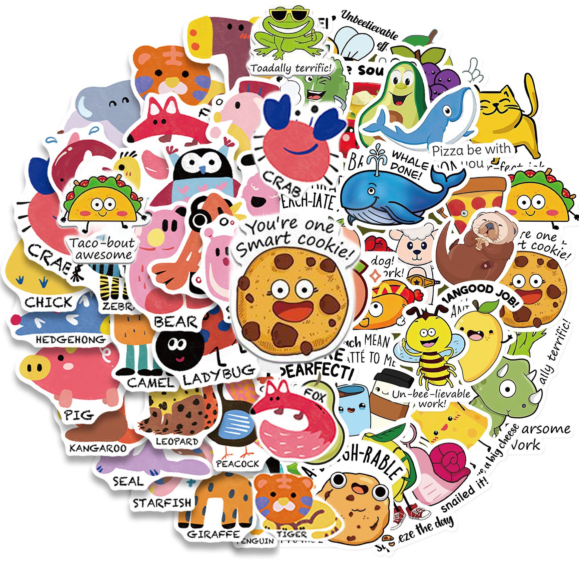 100pcs Animal Punny Teacher Stickers - Funny Incentives & Classroom Supplies