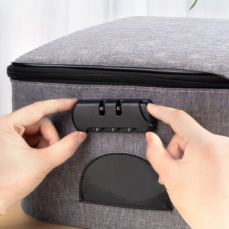 File Bag Lock 5-Layer File Storage Box Waterproof Zipper Security