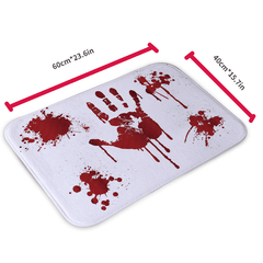 2pcs Halloween Blood Footprint Floor Mat Toilet Carpet Gothic Decor