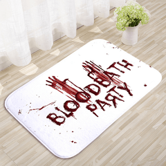 2pcs Halloween Blood Footprint Floor Mat Toilet Carpet Gothic Decor