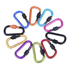 4pcs Aluminum D Ring Key Chain Carabiner Snap Hook Outdoor Camping