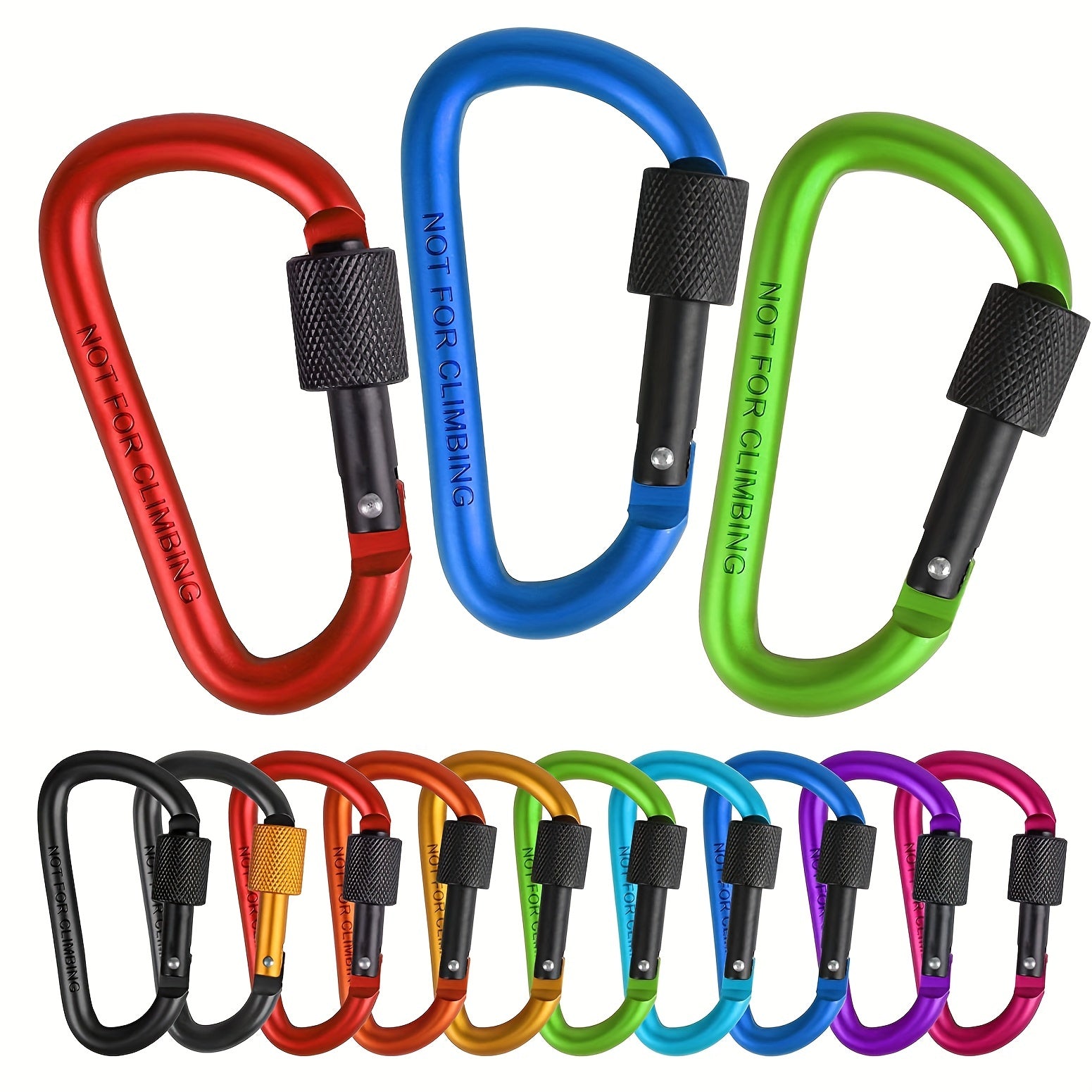 4pcs Aluminum D Ring Key Chain Carabiner Snap Hook Outdoor Camping