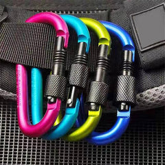 4pcs Aluminum D Ring Key Chain Carabiner Snap Hook Outdoor Camping