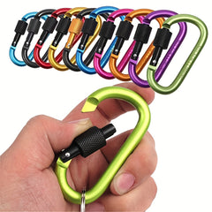 4pcs Aluminum D Ring Key Chain Carabiner Snap Hook Outdoor Camping