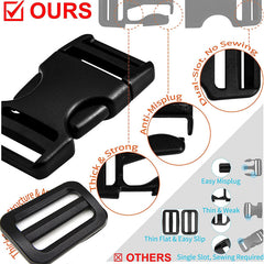 4 Plastic Buckles for Luggage Bag Strap Belt Backpack Travel Accessory