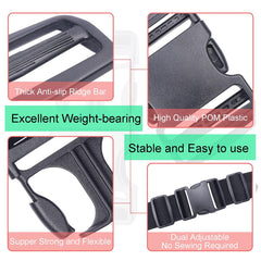4 Plastic Buckles for Luggage Bag Strap Belt Backpack Travel Accessory