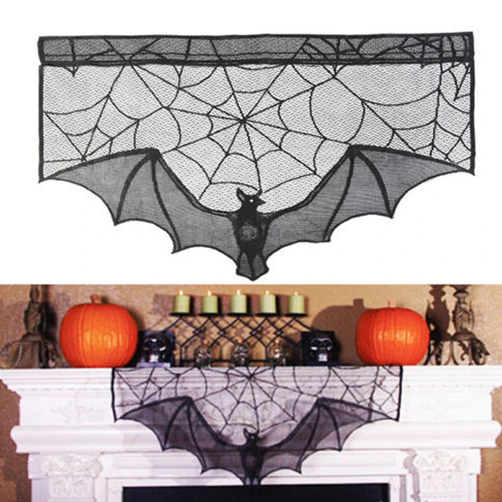 Halloween Bat Lace Spider Web Decoration Indoor Outdoor Holiday