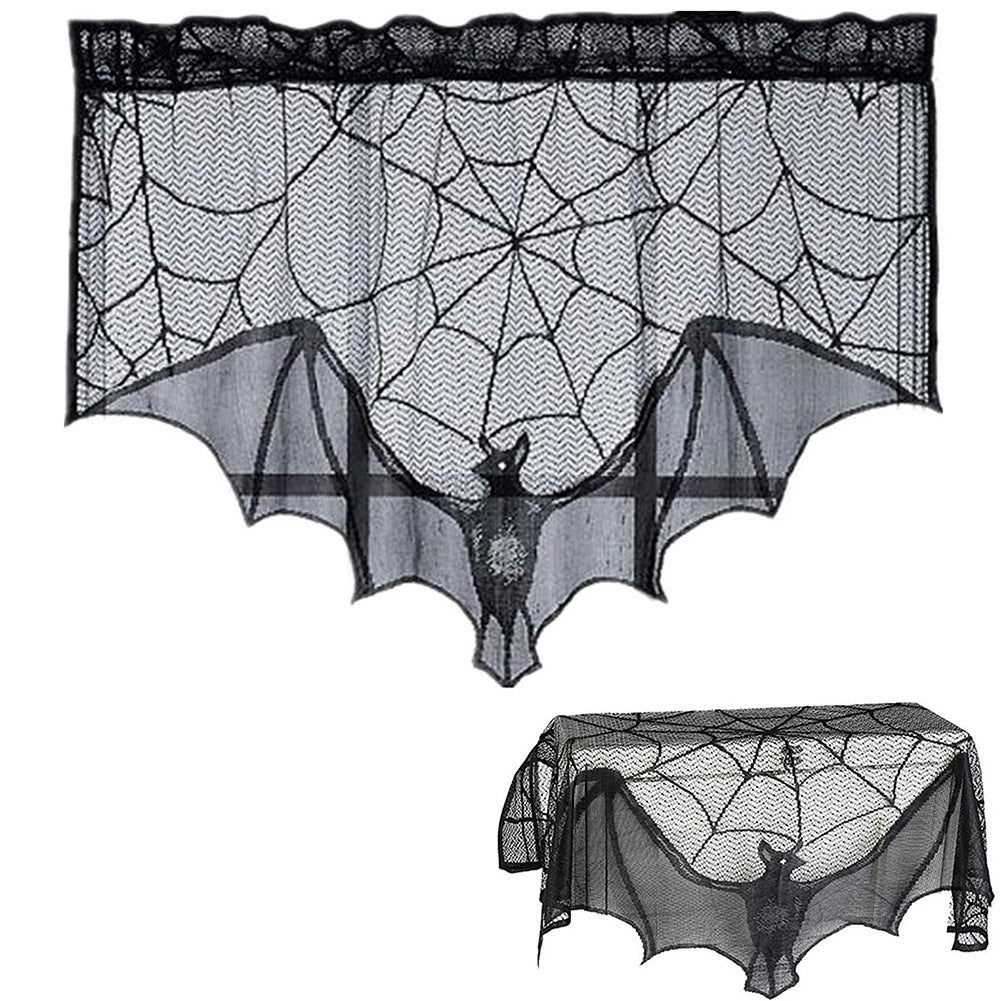 Halloween Bat Lace Spider Web Decoration Indoor Outdoor Holiday
