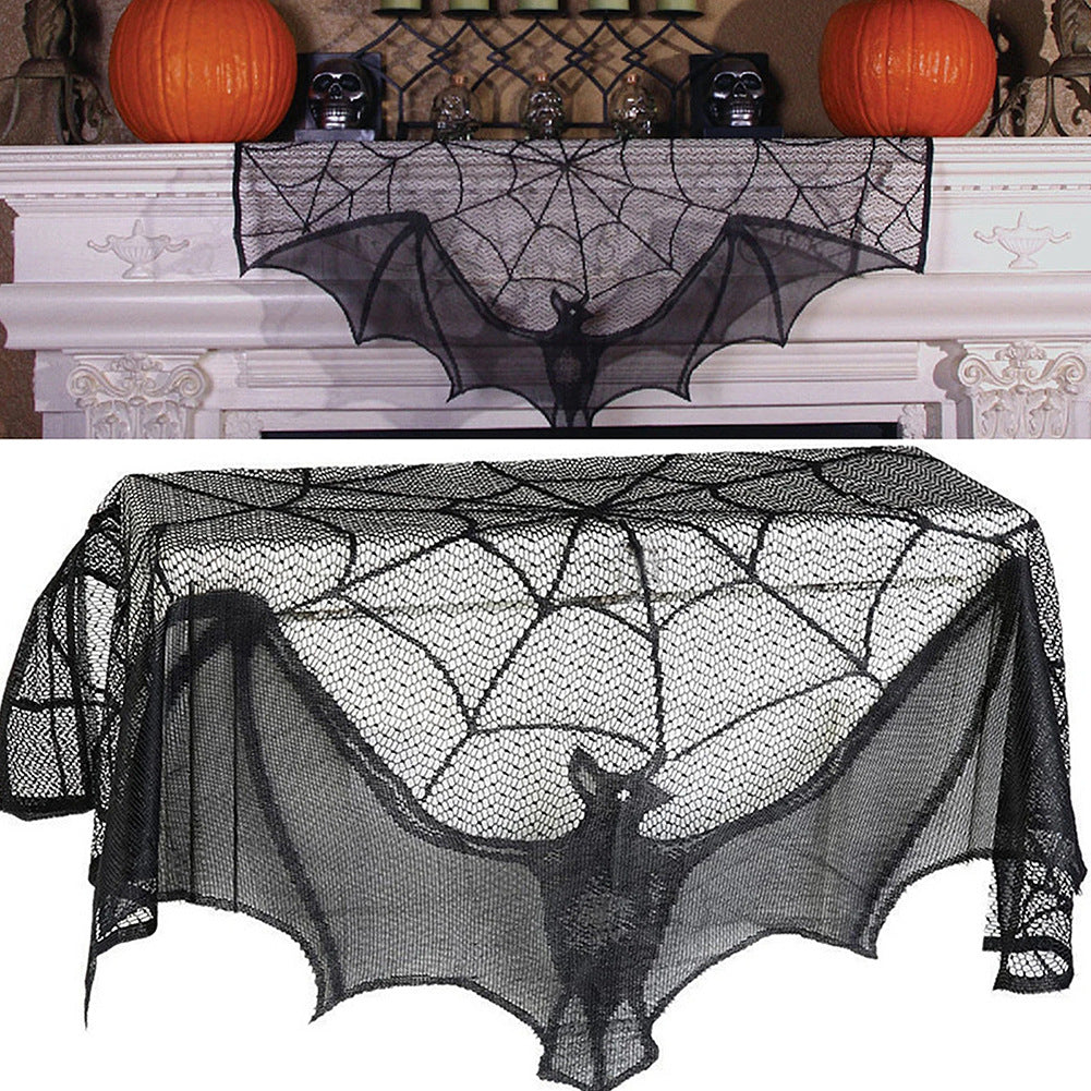 Halloween Bat Lace Spider Web Decoration Indoor Outdoor Holiday