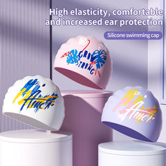 Waterproof Swim Hat with Ear Plugs Silicone Cap - Perfect for Training