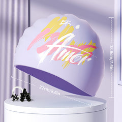 Waterproof Swim Hat with Ear Plugs Silicone Cap - Perfect for Training