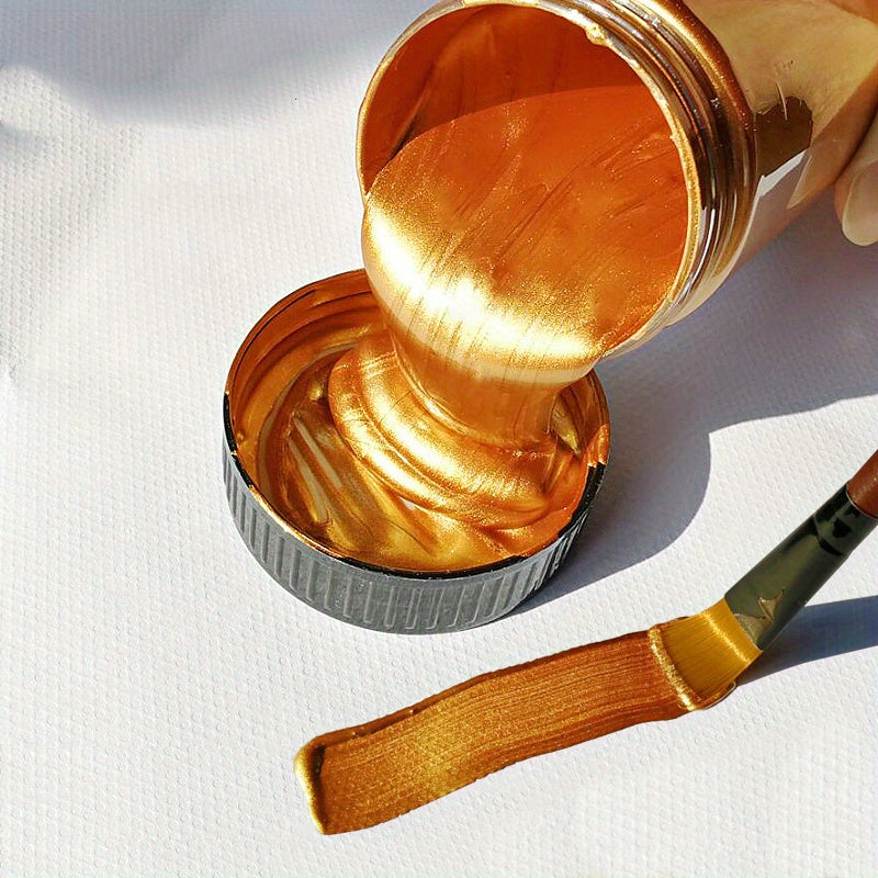 100ml Golden Metallic Acrylic Paint Waterproof Fade Proof