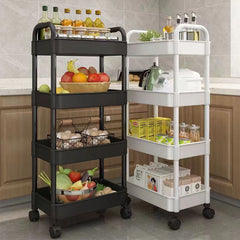 4 Tier Functional Cart Rack For Kitchen Bathroom Office And Bedroom