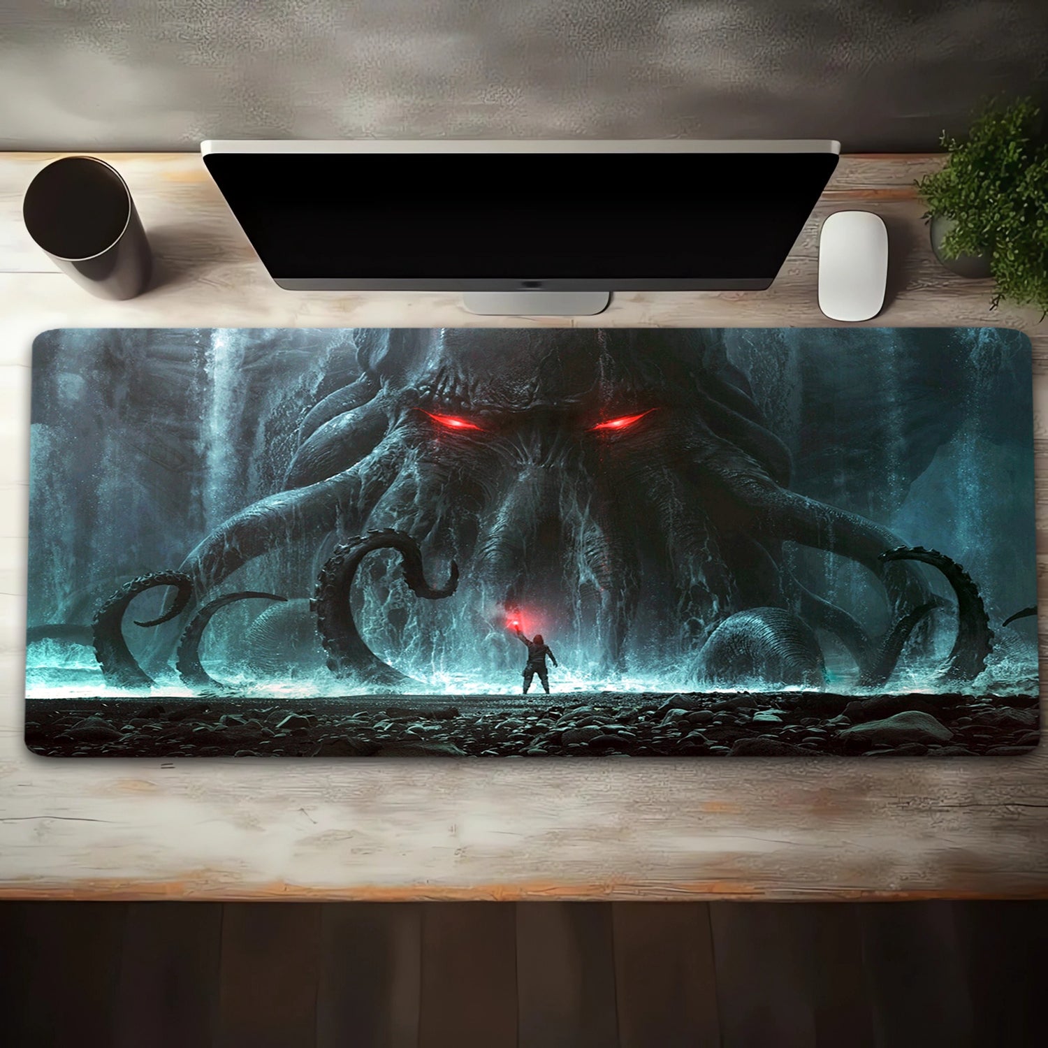 Fantasy Magic Sea Monster Mouse Pad Extended Large Computer Keyboard Pad