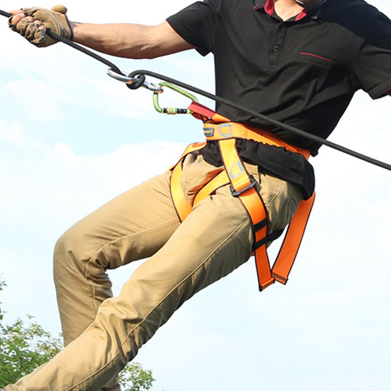 Safety Climbing Belt Downhill Harness Rappel Rescue Belay Device