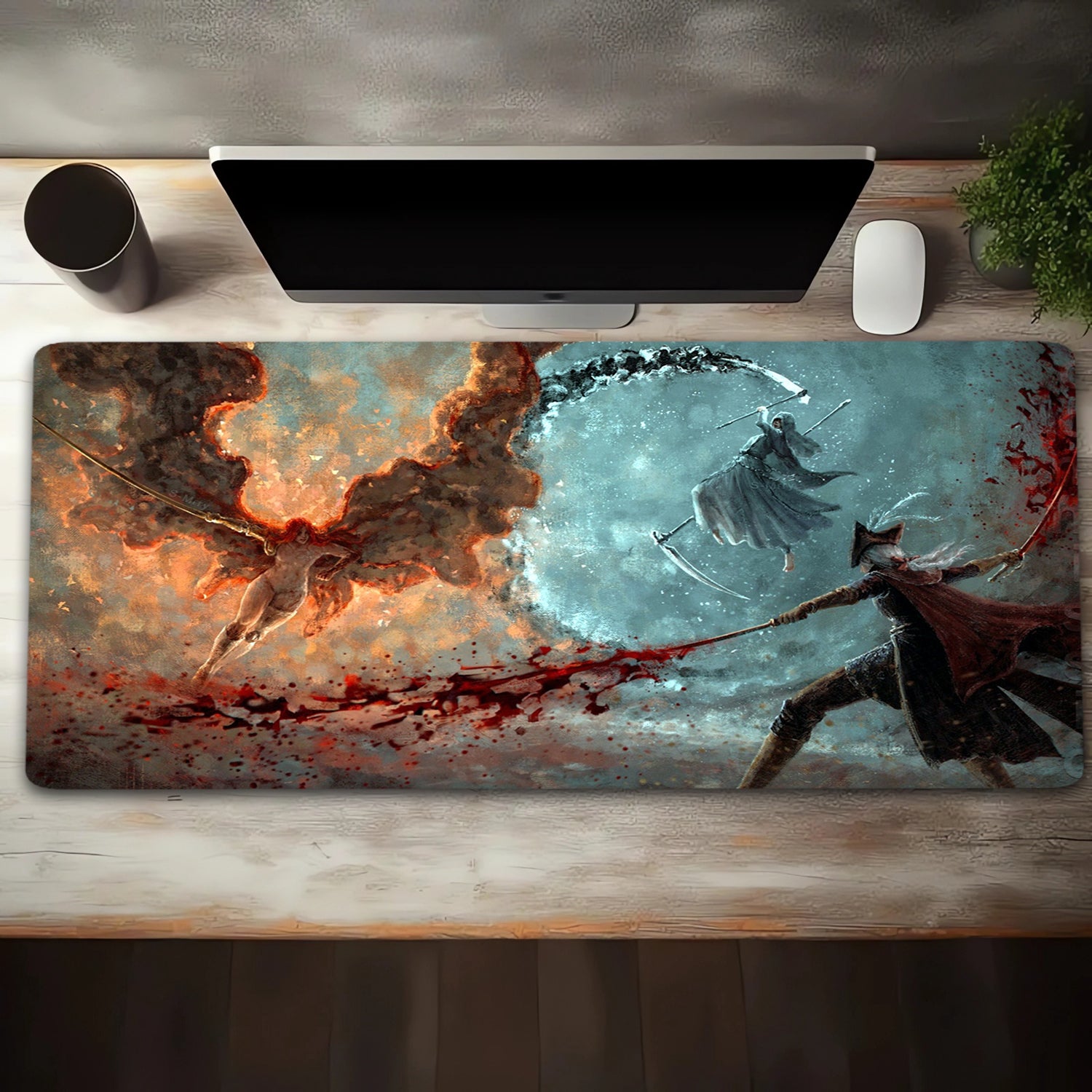 Fantasy Magic Swordsman Mouse Pad Extended Large