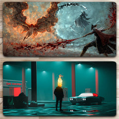 Fantasy Magic Swordsman Mouse Pad Extended Large