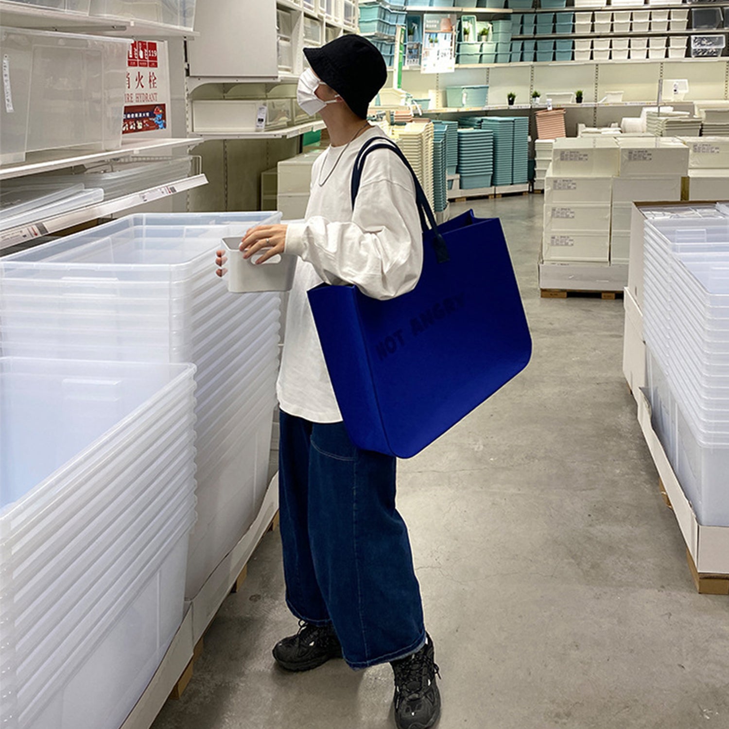 Stylish Klein Tote Bag Lightweight Reusable Grocery Shopping Bag