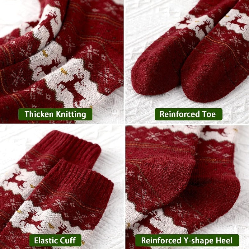 Men's Wool Thick Knit Mid Calf Socks 5 Pairs