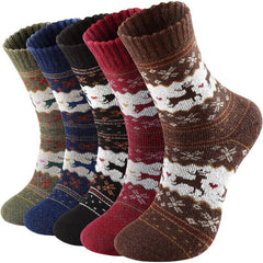 Men's Wool Thick Knit Mid Calf Socks 5 Pairs