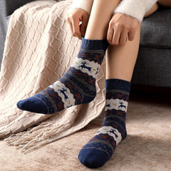 Men's Wool Thick Knit Mid Calf Socks 5 Pairs