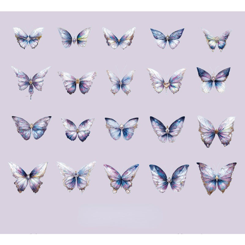 40pcs Crystal Laser Butterfly DIY Stickers for Planner