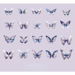 40pcs Crystal Laser Butterfly DIY Stickers for Planner
