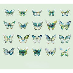 40pcs Crystal Laser Butterfly DIY Stickers for Planner