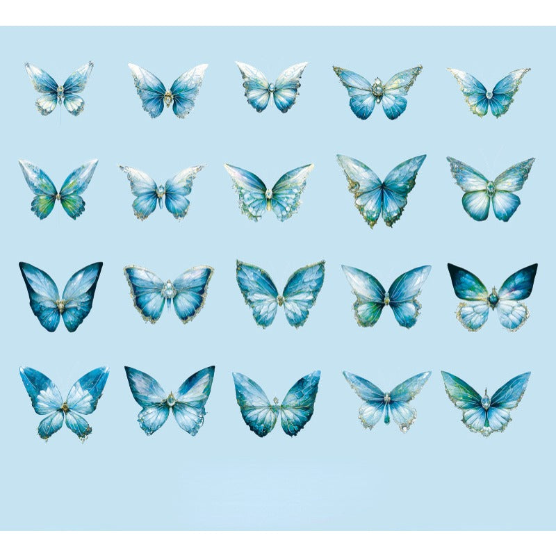 40pcs Crystal Laser Butterfly DIY Stickers for Planner