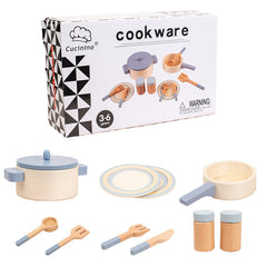 Wooden Children's Play House Kitchen Toy Set Cooking Rice Fried Vegetables