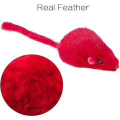 14pcs Fur Mice Rattle Cat Toys Rainbow Mice For Cats And Kittens