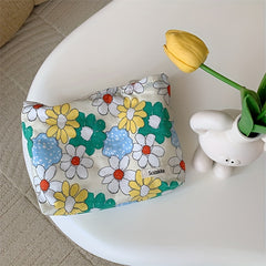 Floral Pattern Cosmetic Bag Clutch Makeup Pouch for Travel