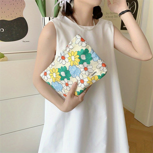 Floral Pattern Cosmetic Bag Clutch Makeup Pouch for Travel