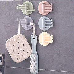 3pcs Rotating Hooks Seamless Adhesive Strong Bearing Stick Hook