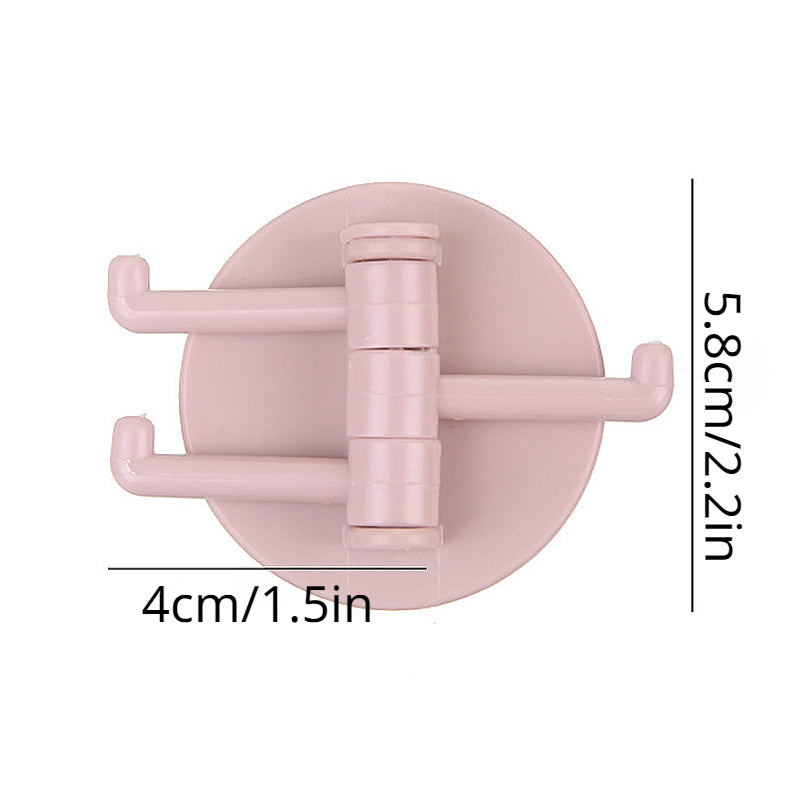 3pcs Rotating Hooks Seamless Adhesive Strong Bearing Stick Hook