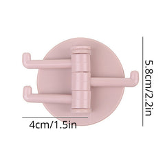 3pcs Rotating Hooks Seamless Adhesive Strong Bearing Stick Hook