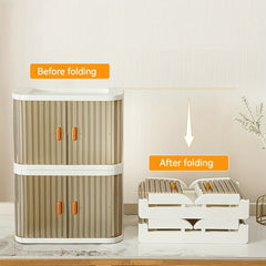 2pcs Foldable Plastic Storage Box Makeup Small Item Storage Box