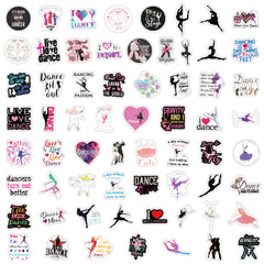 60pcs Dance Graffiti Stickers Car Luggage Scooter Waterproof Sticker
