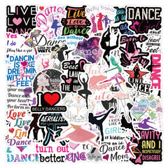 60pcs Dance Graffiti Stickers Car Luggage Scooter Waterproof Sticker