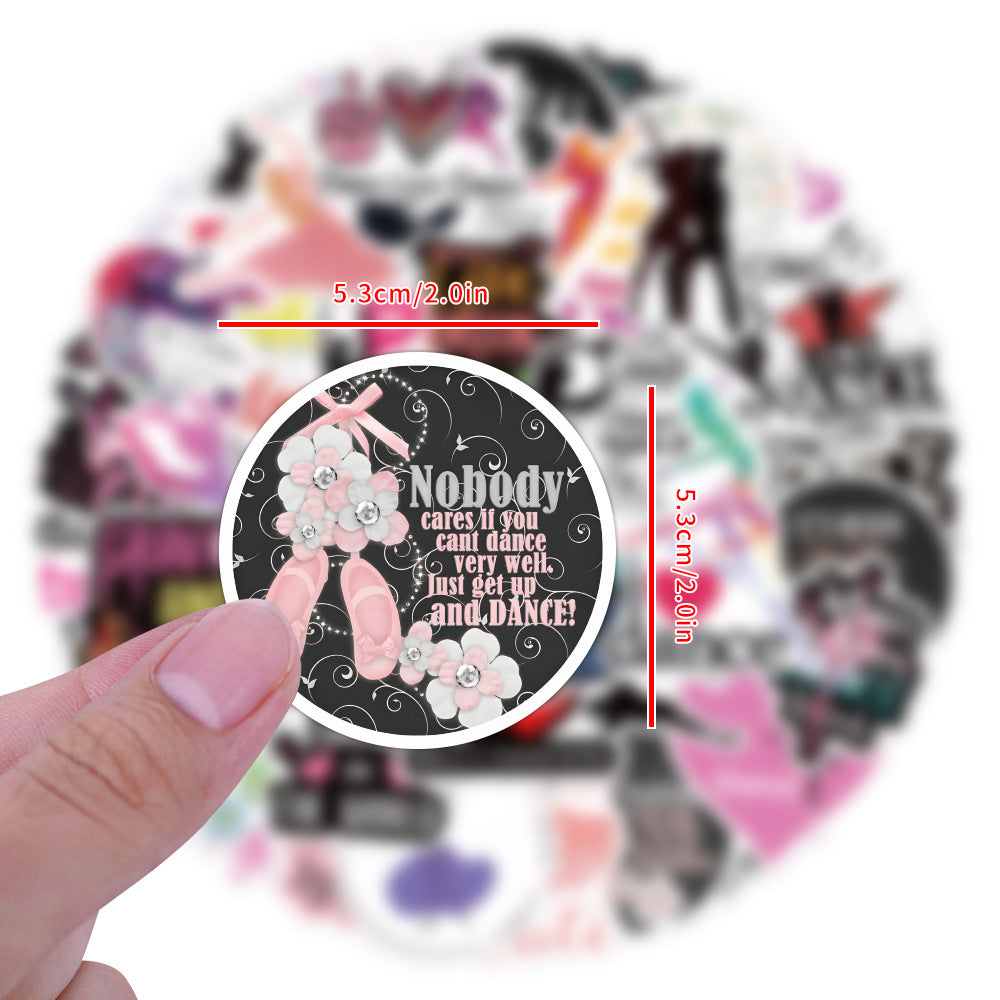 60pcs Dance Graffiti Stickers Car Luggage Scooter Waterproof Sticker