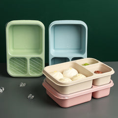 Japanese Style Wheat Straw Compartment Insulation Lunch Box