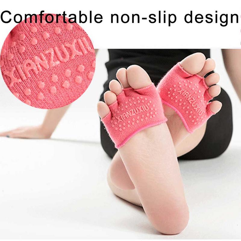 Toeless Half Palm Yoga Socks Sweat Absorbing Non Slip Ballet Sports Socks