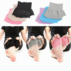 Toeless Half Palm Yoga Socks Sweat Absorbing Non Slip Ballet Sports Socks